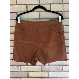 Versona Modern Brown Pull On Shorts Size 14 High Rise Stretch Pockets